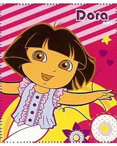 Dora will keep you cozy and warm with this cute throw blanket, featuring her dancing among stars, stripes and hearts.
