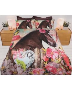 Horse Blooms Quilt Cover Set