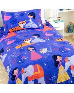 with Images of Castle Feels like Royalty Crown Adorable Unicorn Carriage Soft Twin/Full Mainstays Kids Princess Magic Quilt Wand Blue/Purple Frog Prince 