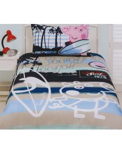 Official Peppa Pig Sleepy Reversible Single Duvet Cover Bedding Set George Sheep 