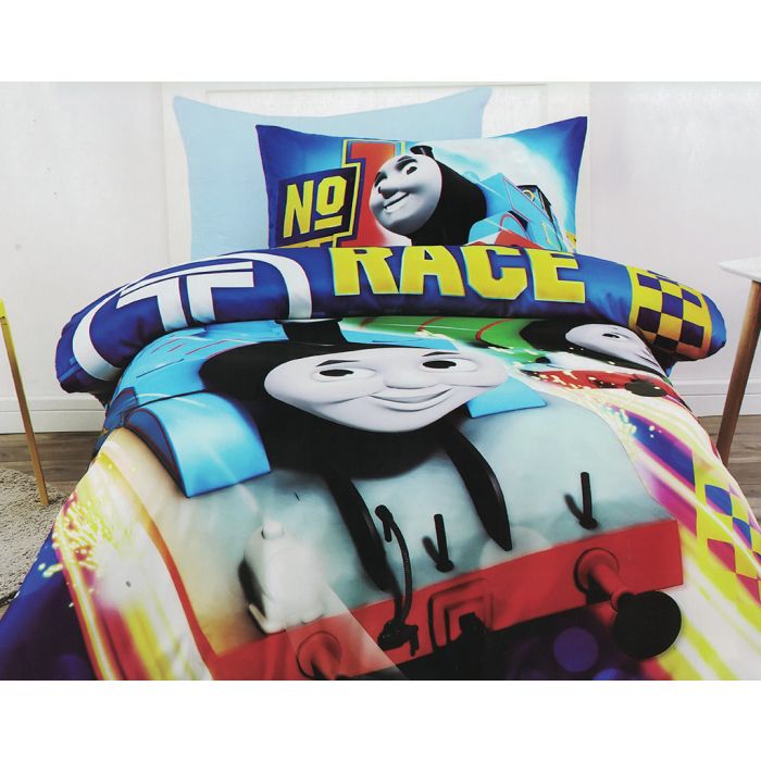 Thomas No 1 Race Quilt Cover Set, Thomas The Tank Engine Twin Bedding