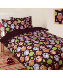 Owls Chocolate Duvet Cover