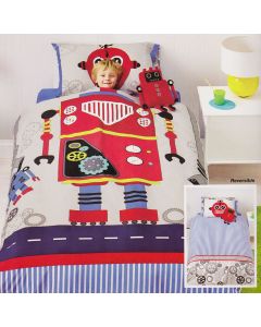 Robot Bob is a fun duvet set that showcases the mechanics and technology for children that love robotics. 