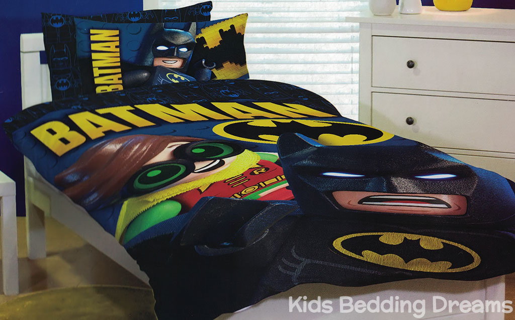 Lego Sketchy Batman Fabric Comforter Cover Shell Boys Bedroom Reversible Full 