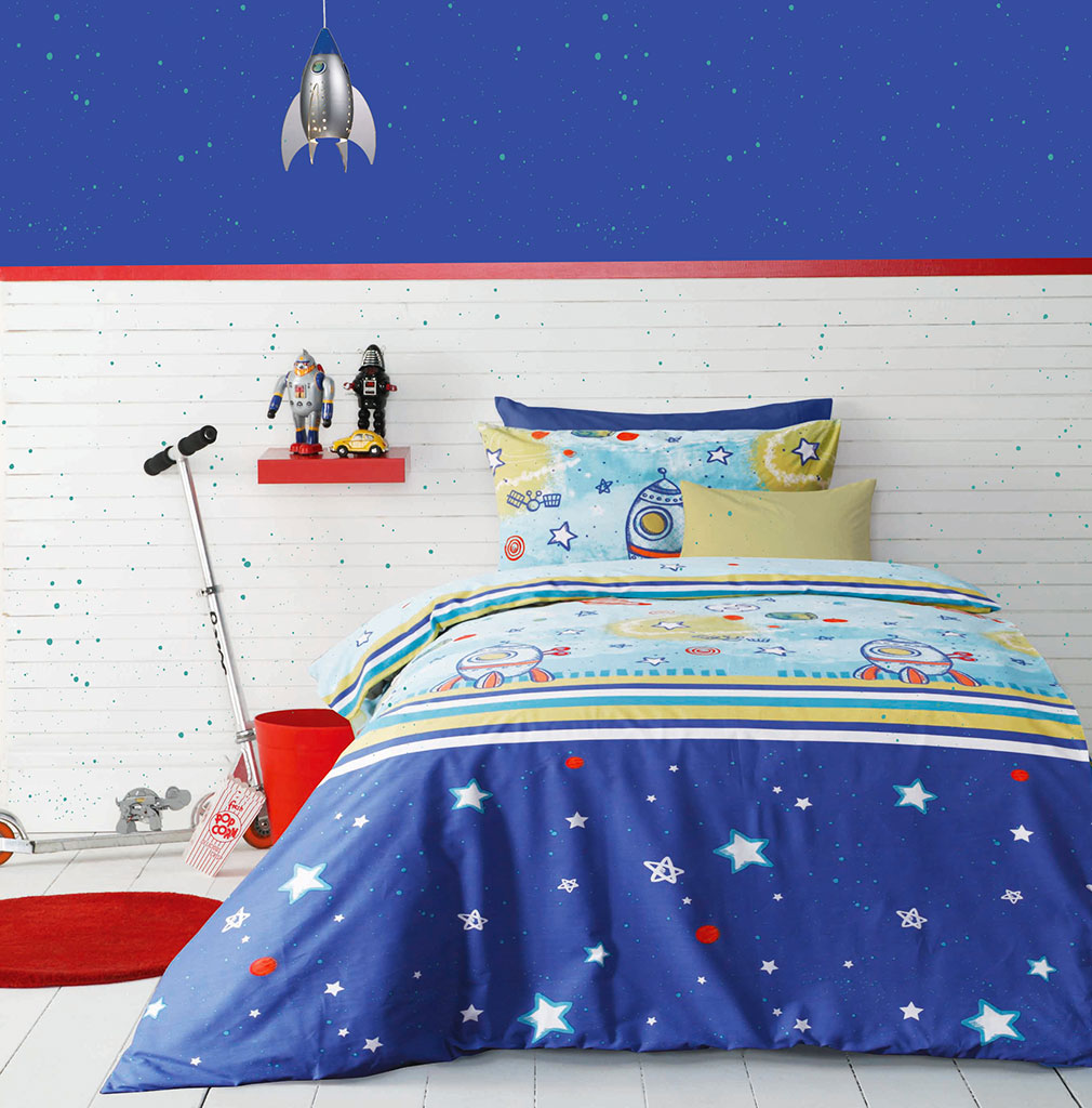 SOLAR SYSTEM DOUBLE DUVET COVER SET SPACEMAN NEW SPACE BEDDING 
